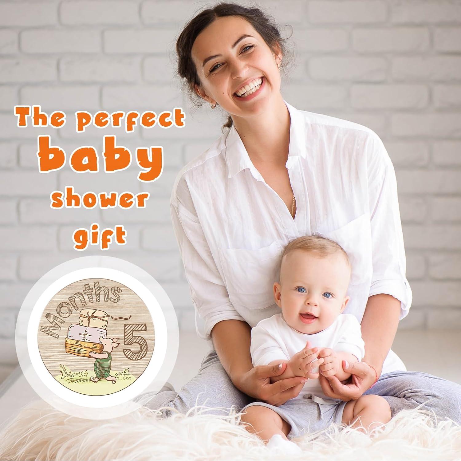 10 Tarjetas de Hito de Bebé Winnie Pooh - Madera, 1er Año