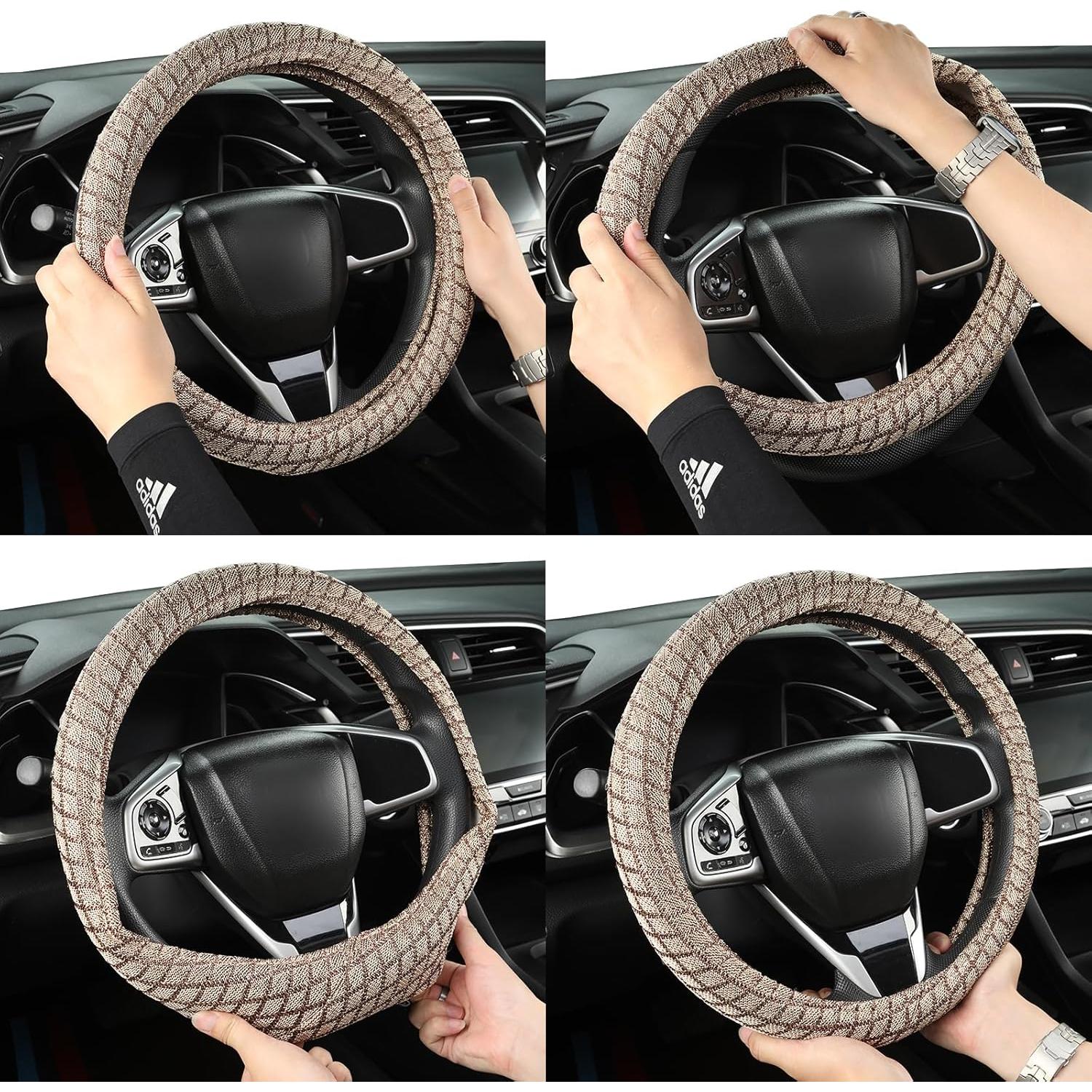 Cubierta de Volante Transpirable Auto Newer Beige 37-38 cm