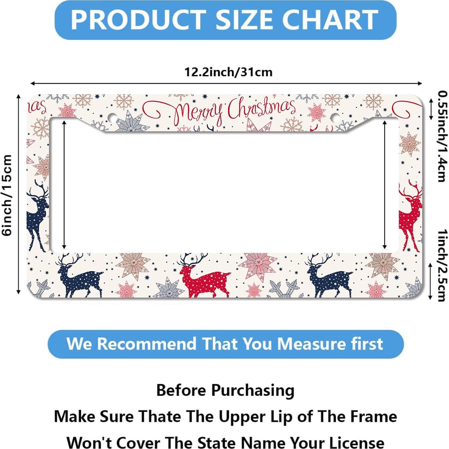 Marco de Placa de Licencia Reno de Navidad WUBJYGGK - Paquete de 2