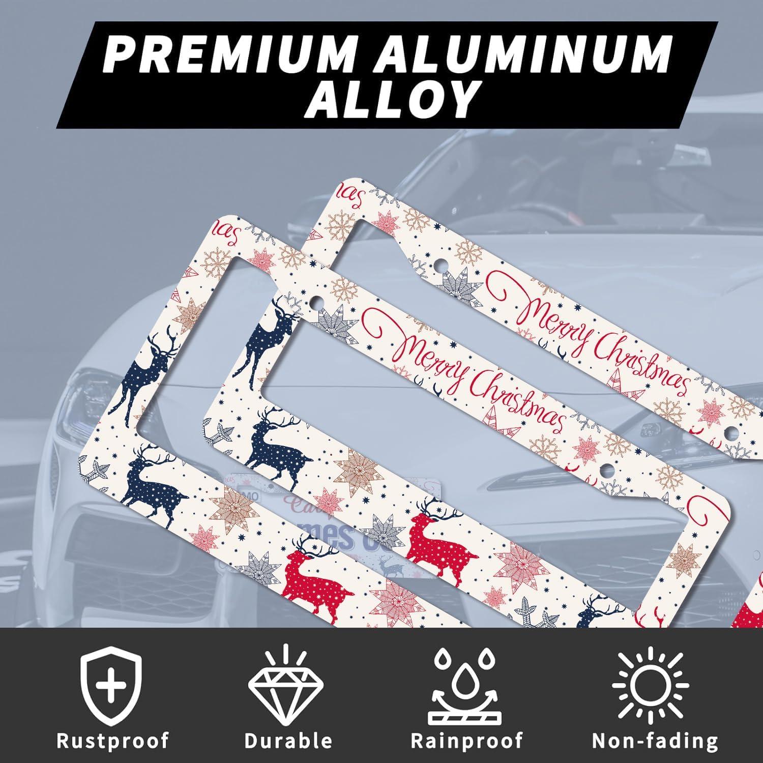 Marco de Placa de Licencia Reno de Navidad WUBJYGGK - Paquete de 2