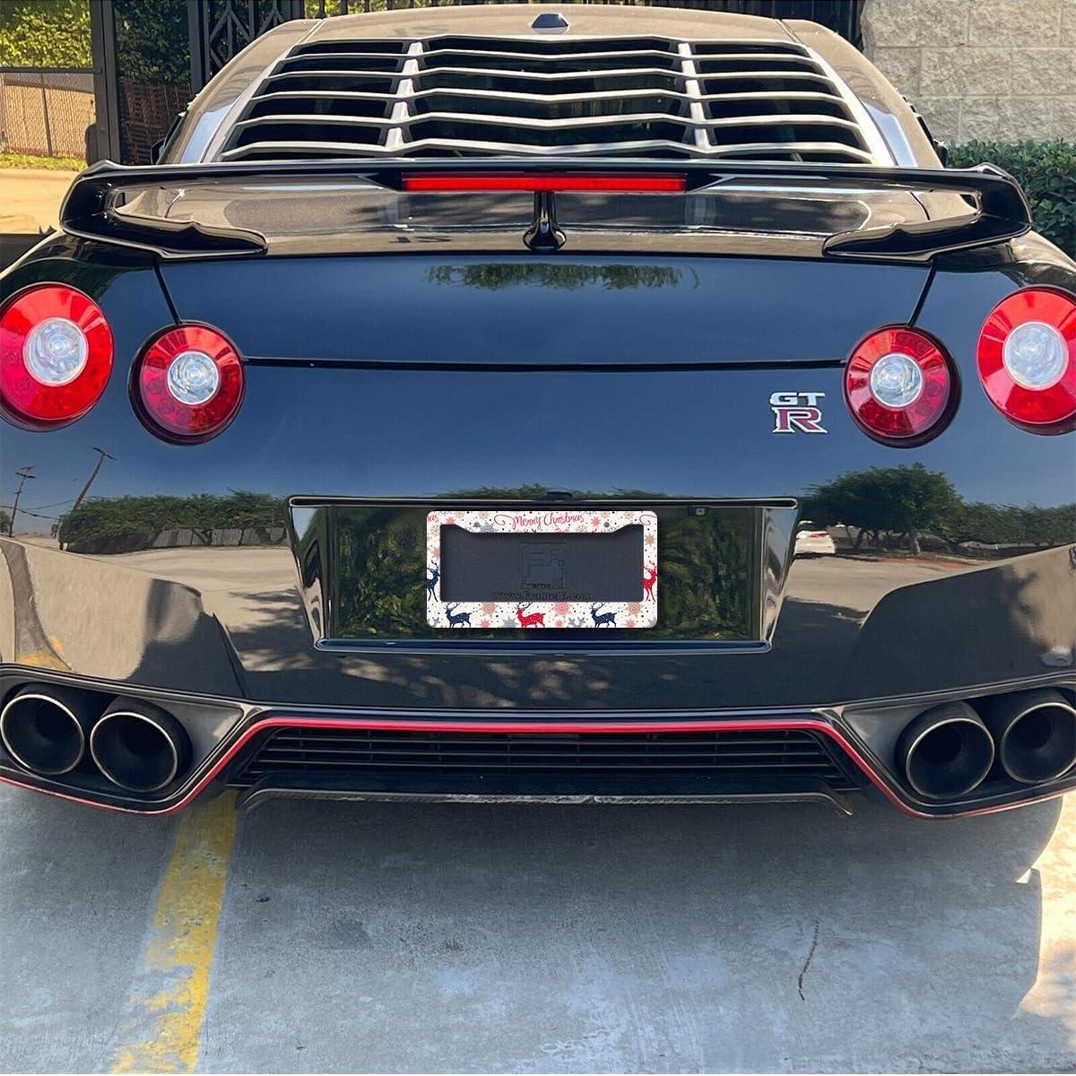 Marco de Placa de Licencia Reno de Navidad WUBJYGGK - Paquete de 2