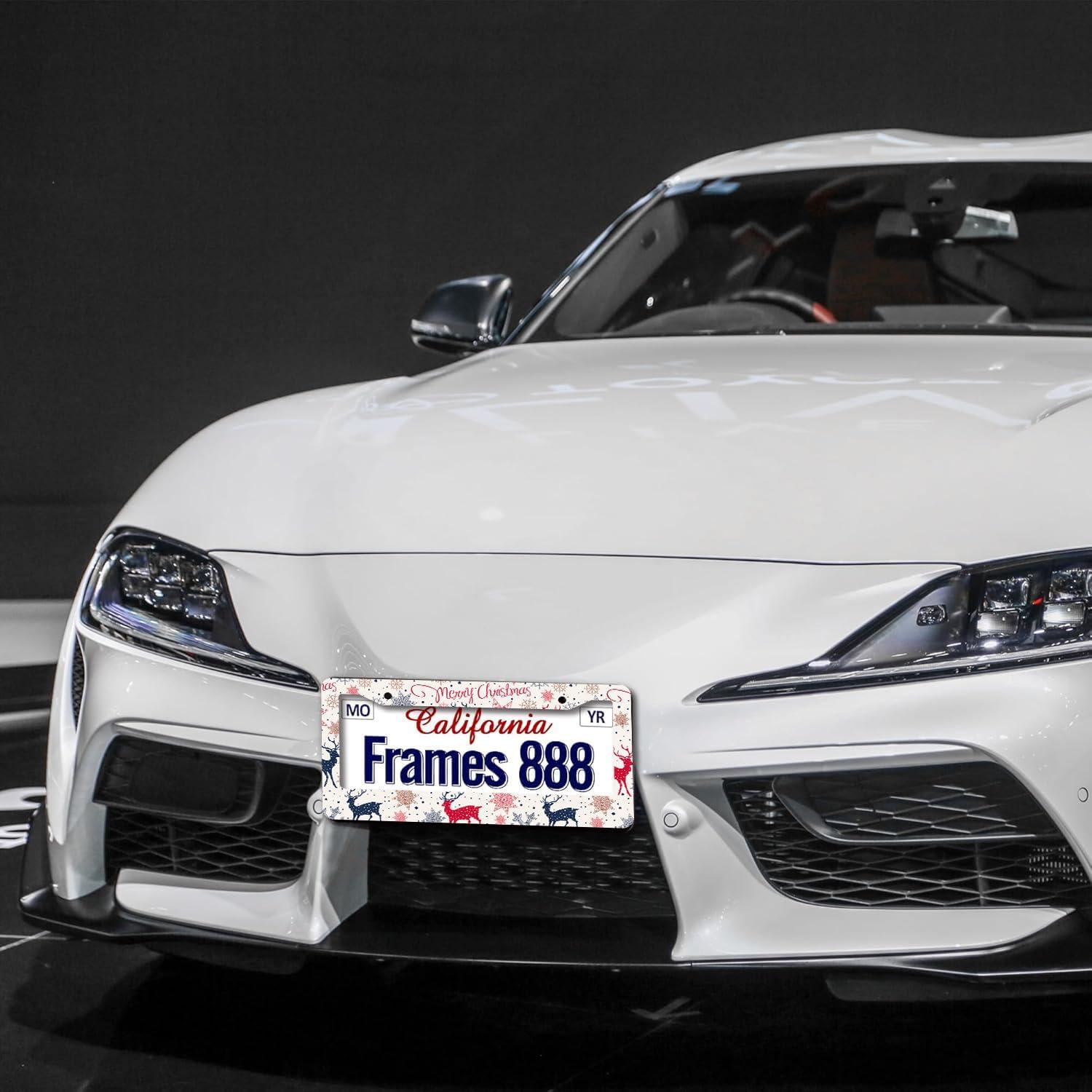 Marco de Placa de Licencia Reno de Navidad WUBJYGGK - Paquete de 2