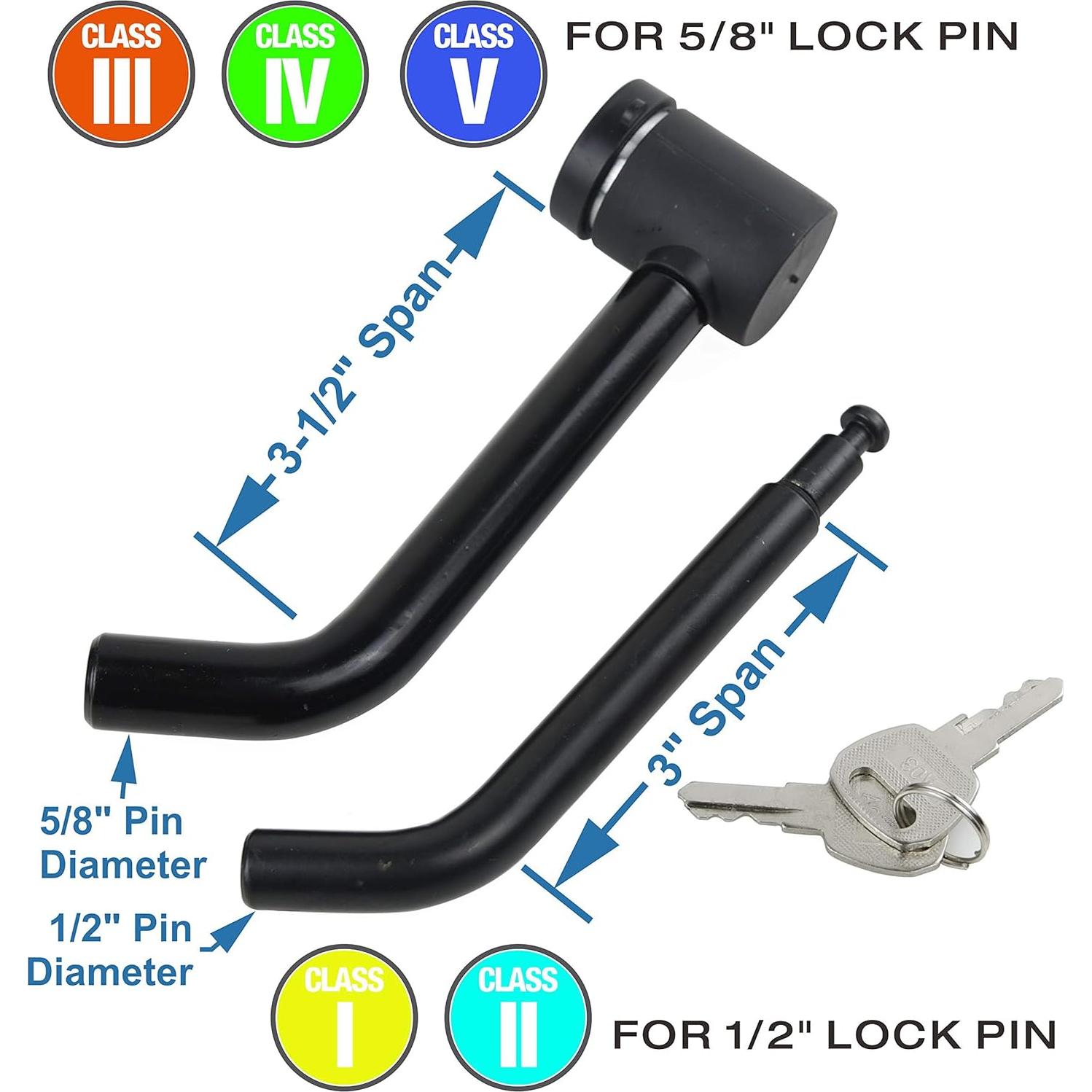 Cerradura de Enganche de Remolque TOPTOW 63530 Cromo 1/2" y 5/8"