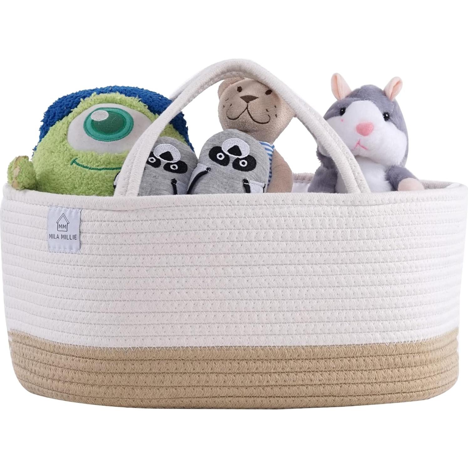 Cesta de Pañales Mila Millie Algodón Grande 39.37x25.4 cm