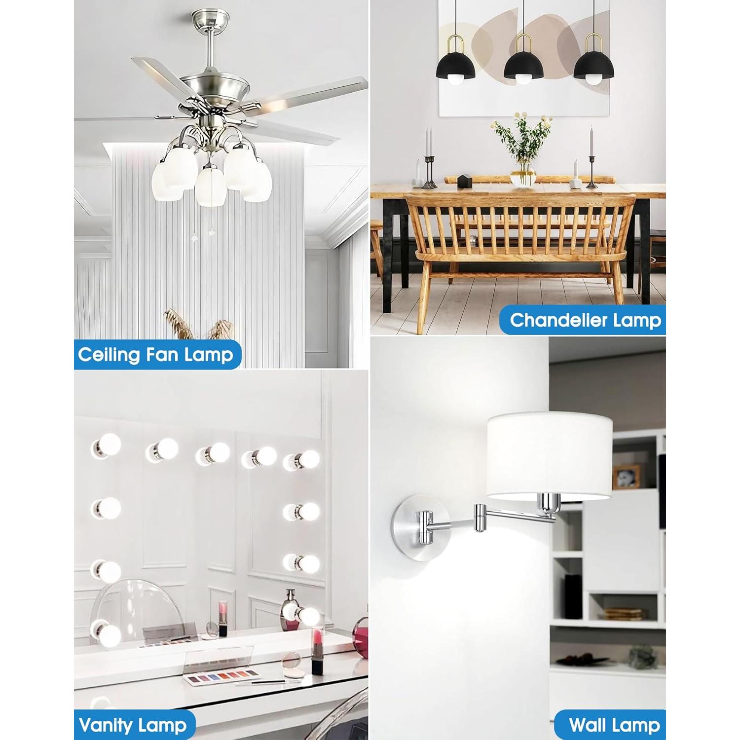 Bombillas LED E12 EvaStary 6W Luz Diurna 5000K Paquete de 6