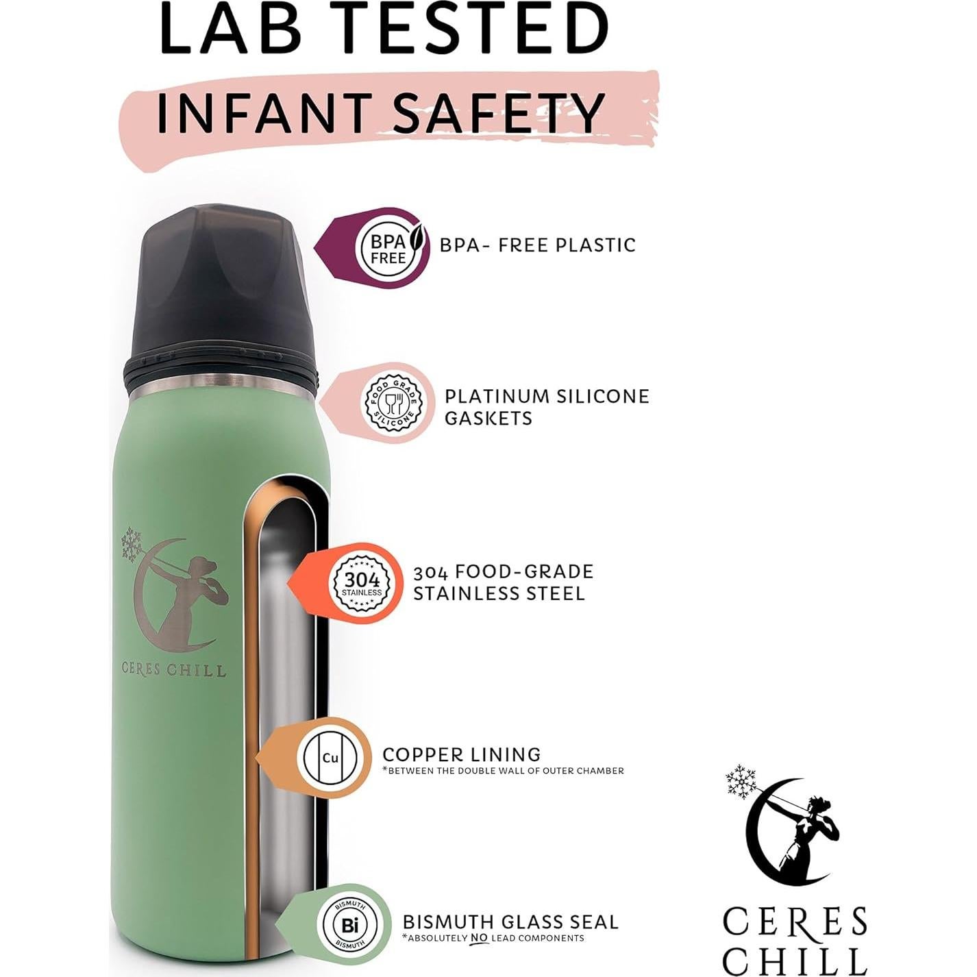 Enfriador de Leche Materna Ceres Chill 1.01L Verde Zen