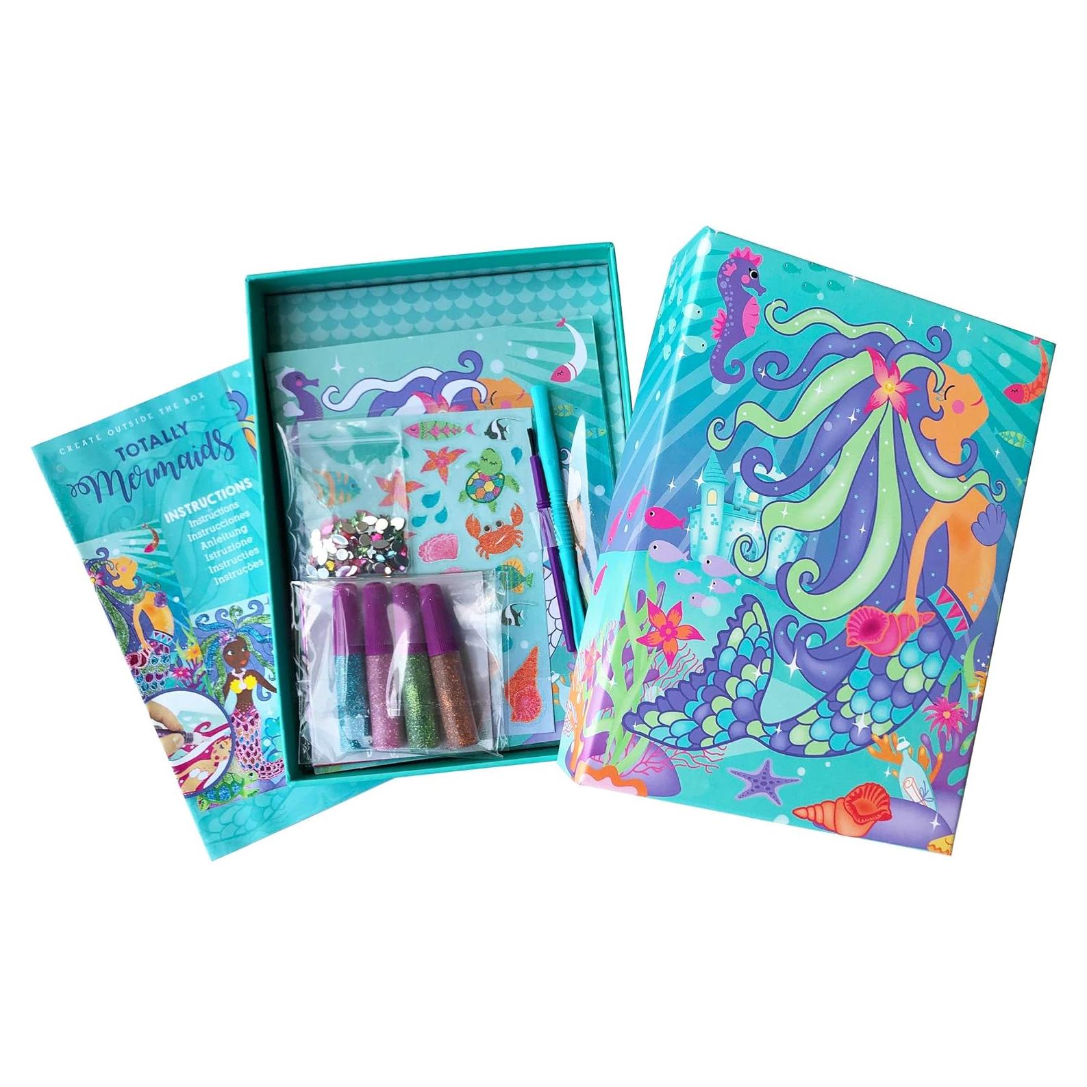 Kit de Arte con Brillo y Foil BOX CANDIY Sirenas 4 Piezas