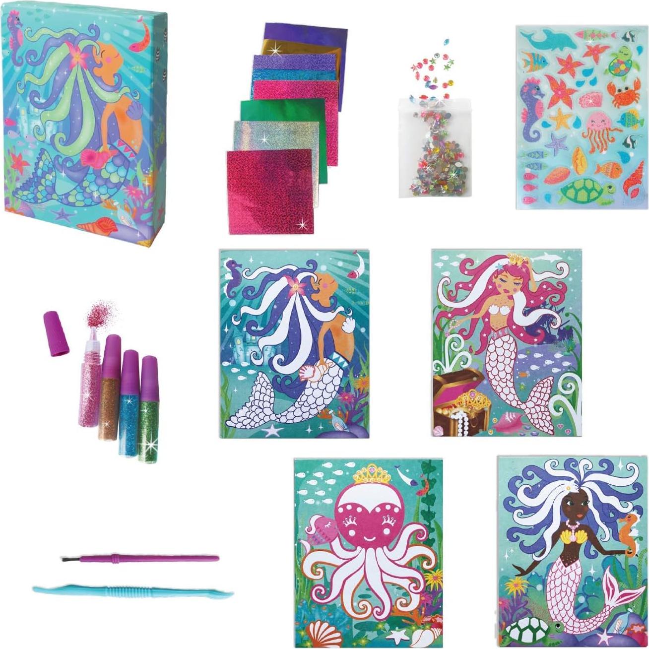 Kit de Arte con Brillo y Foil BOX CANDIY Sirenas 4 Piezas