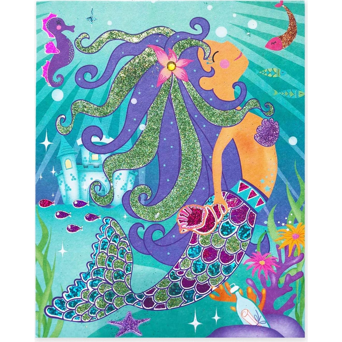 Kit de Arte con Brillo y Foil BOX CANDIY Sirenas 4 Piezas