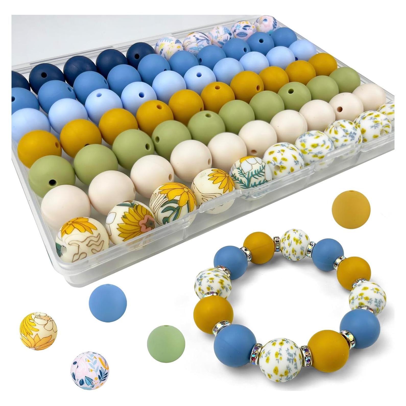 70 Perlas de Silicona IESCOO para Manualidades - Floral