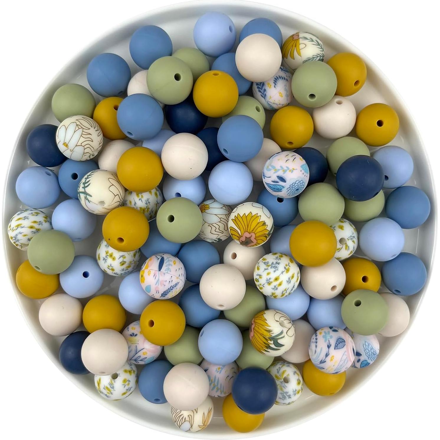 70 Perlas de Silicona IESCOO para Manualidades - Floral