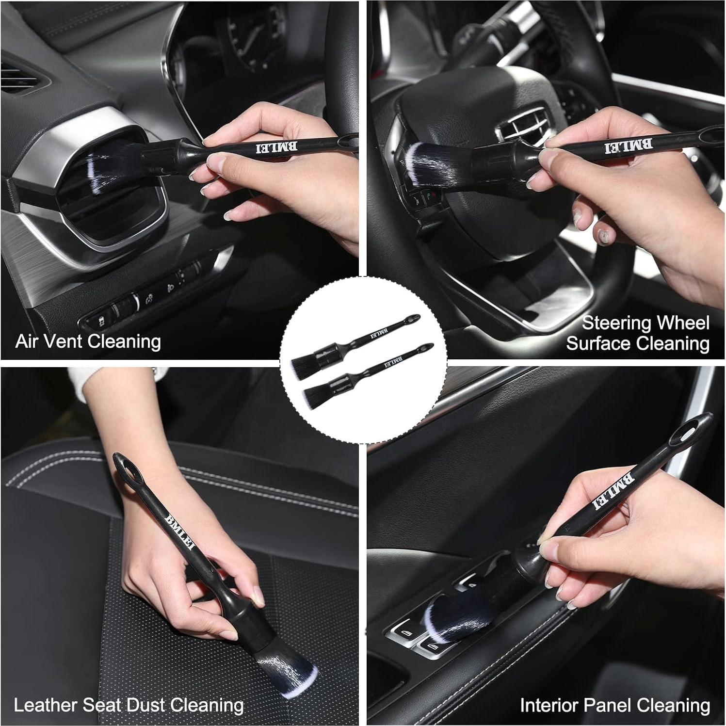 Juego de 5 cepillos de detallado BMLEI para auto - limpieza interior y exterior