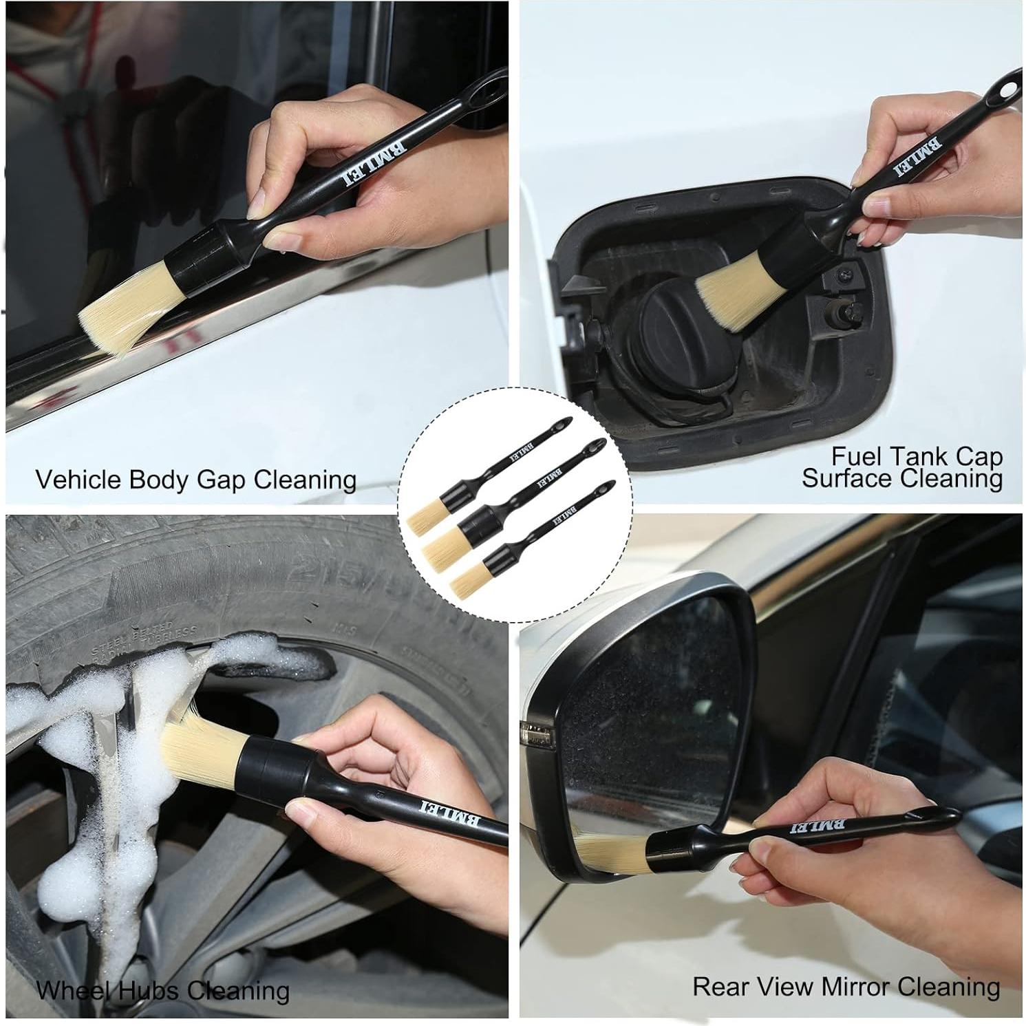 Juego de 5 cepillos de detallado BMLEI para auto - limpieza interior y exterior