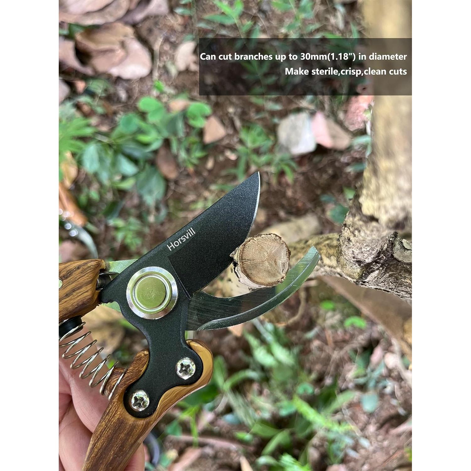 Garden Shears, Japanese Floral branch cutters, Snips for Gardening, Flower scissors Florist clippers, Hand Held Pruners for Gardening Heavy Duty, Pruning shears for garden (Wood Black)