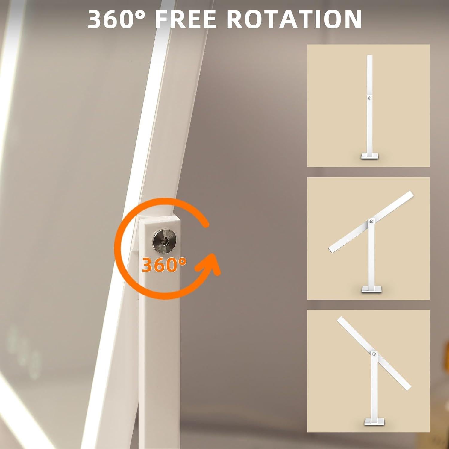 Espejo de Tocador FENCHILIN Iluminado 30x25 cm 3 Colores LED