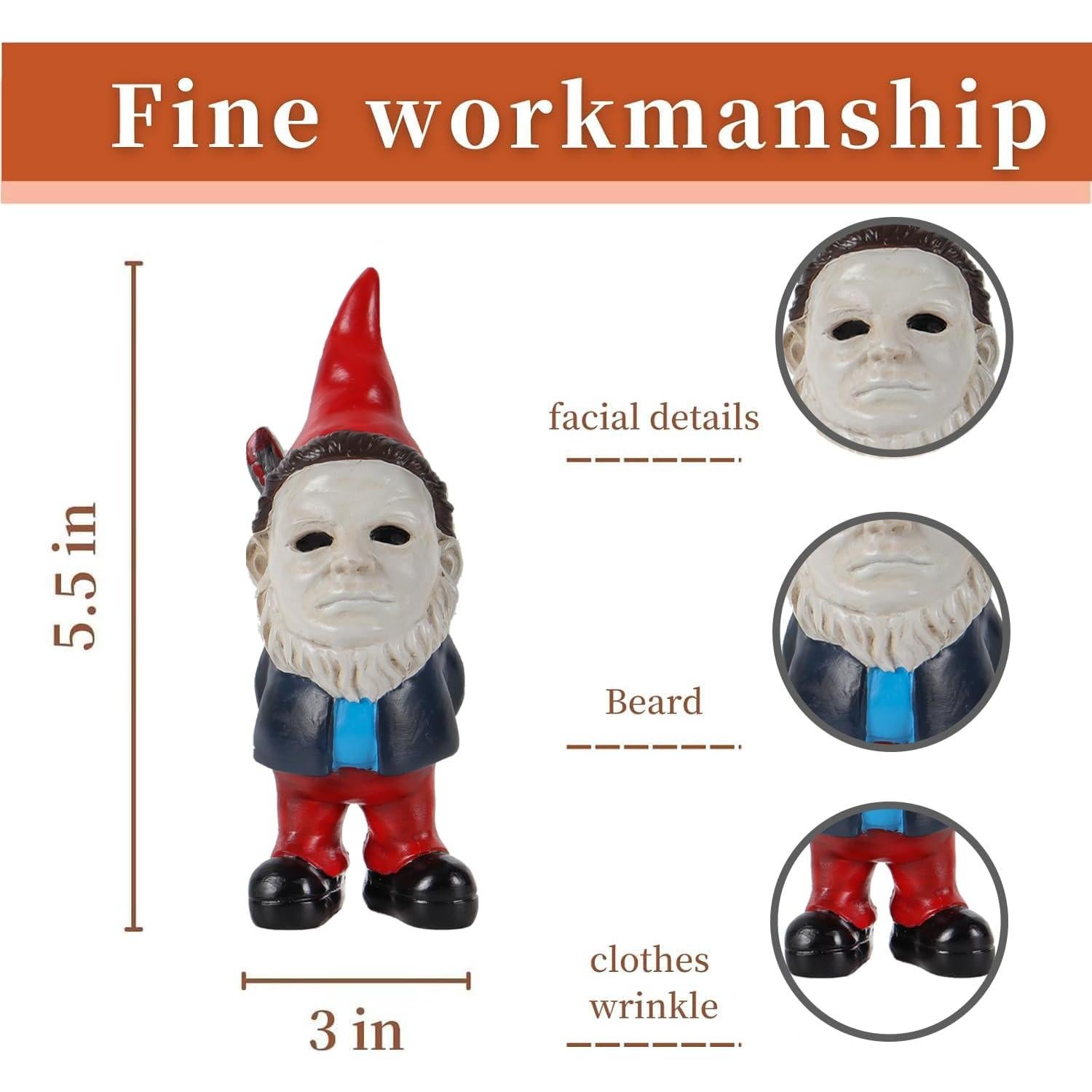 Estatua de Jardín Gnomo de Halloween SPINNDO 15.24 cm