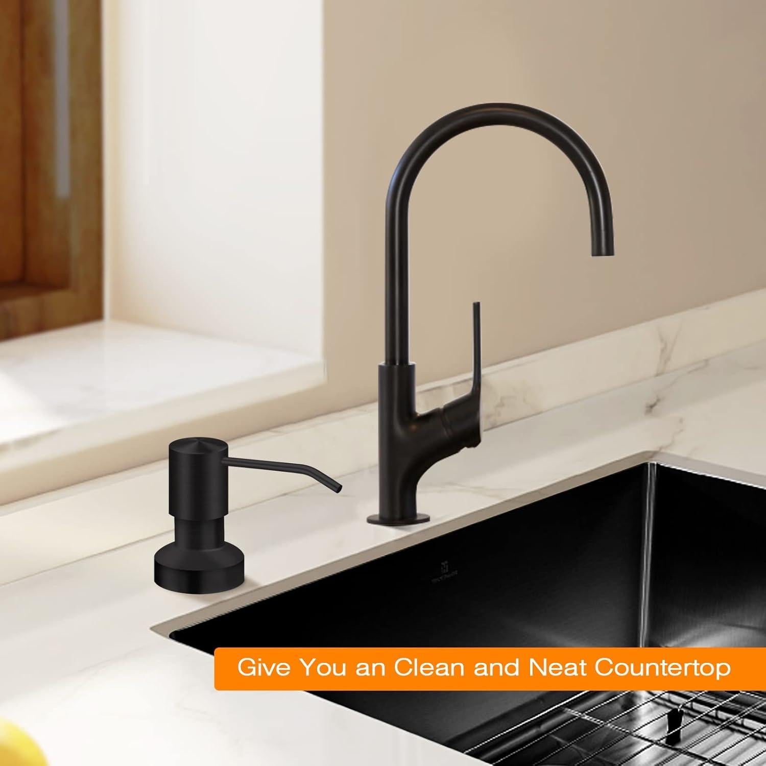 Dispensador de Jabón para Fregadero Iziolor Negro 1.2m