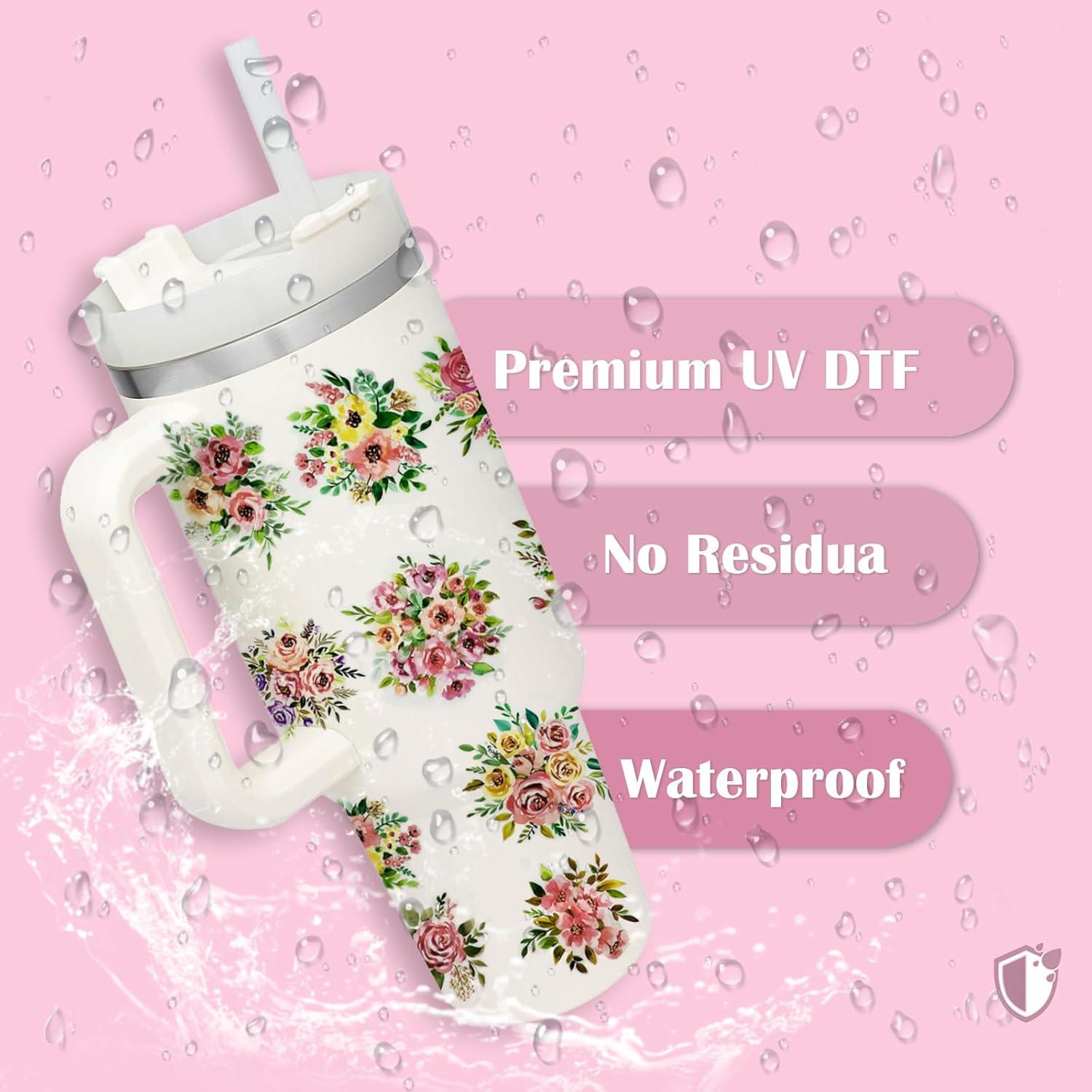 Stickers Florales Rosa LUHOHI para Vaso Tumbler - 1 Cuenta