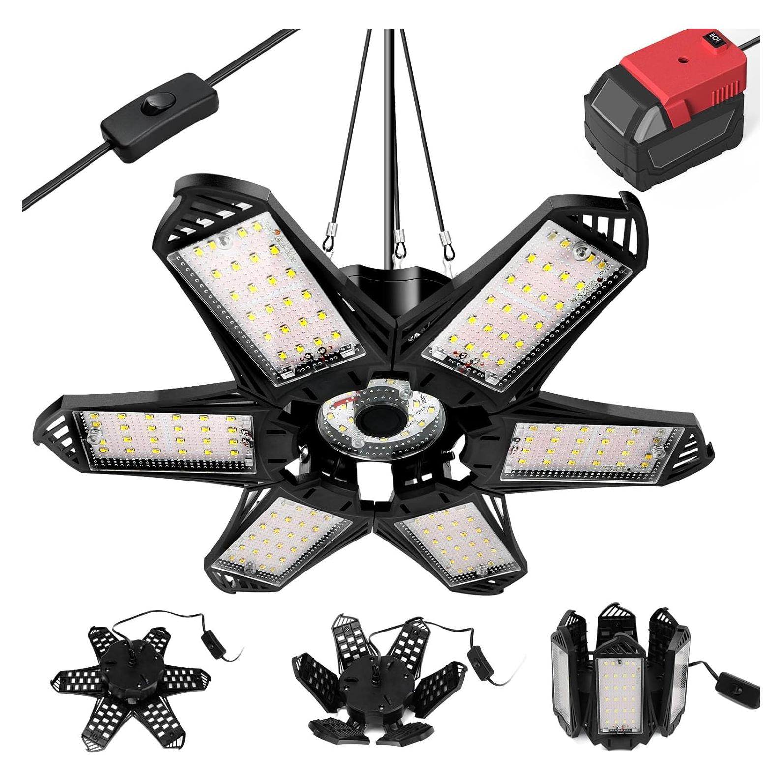 Luz de Trabajo LED LIVOWALNY 68W 6800LM 6+1 Paneles para Garaje