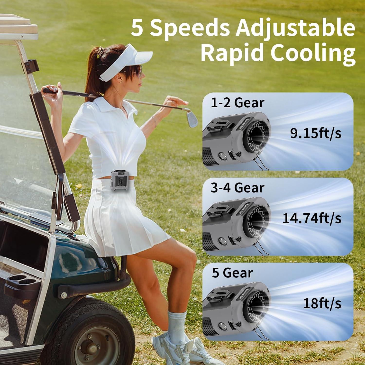 Ventilador Socool K50 10000mAh Clip Portátil 5 Velocidades