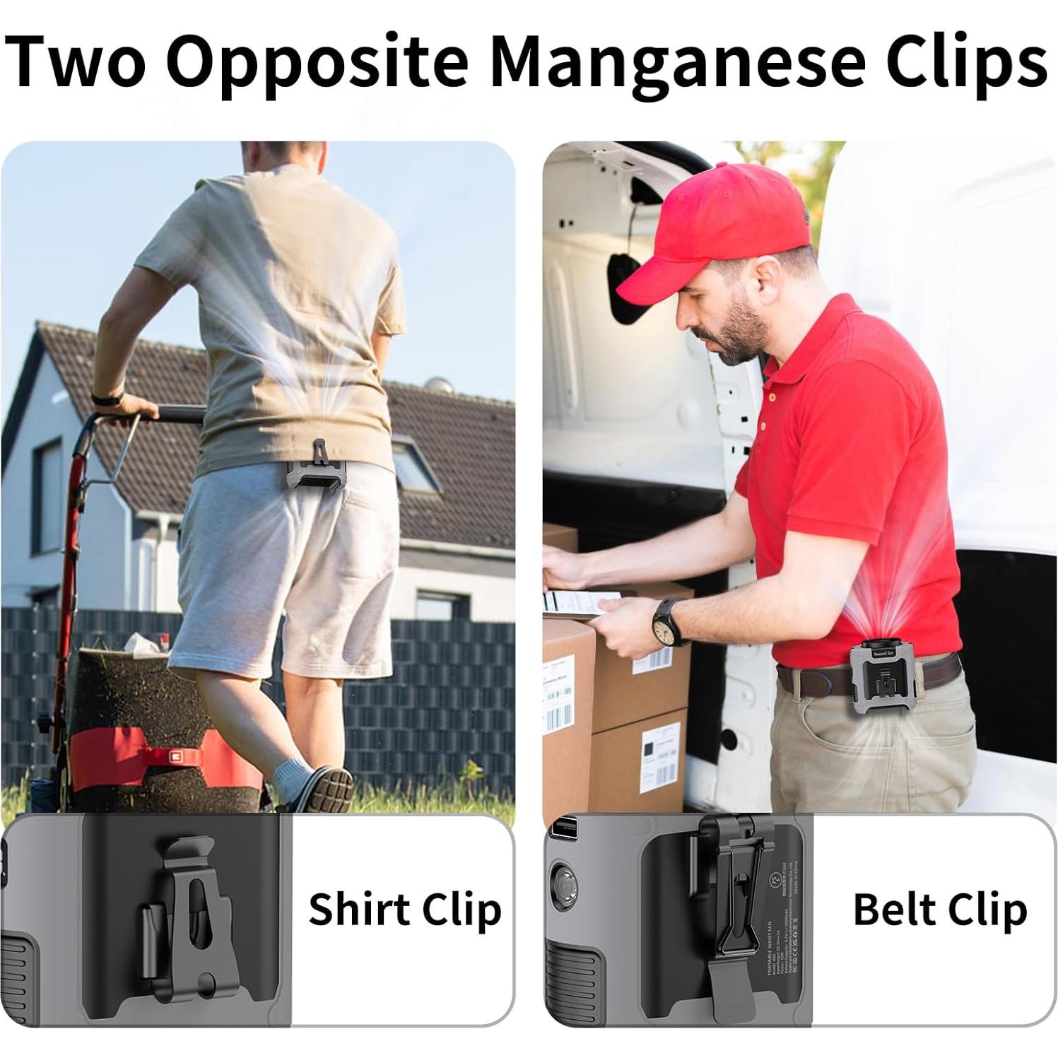 Ventilador Socool K50 10000mAh Clip Portátil 5 Velocidades