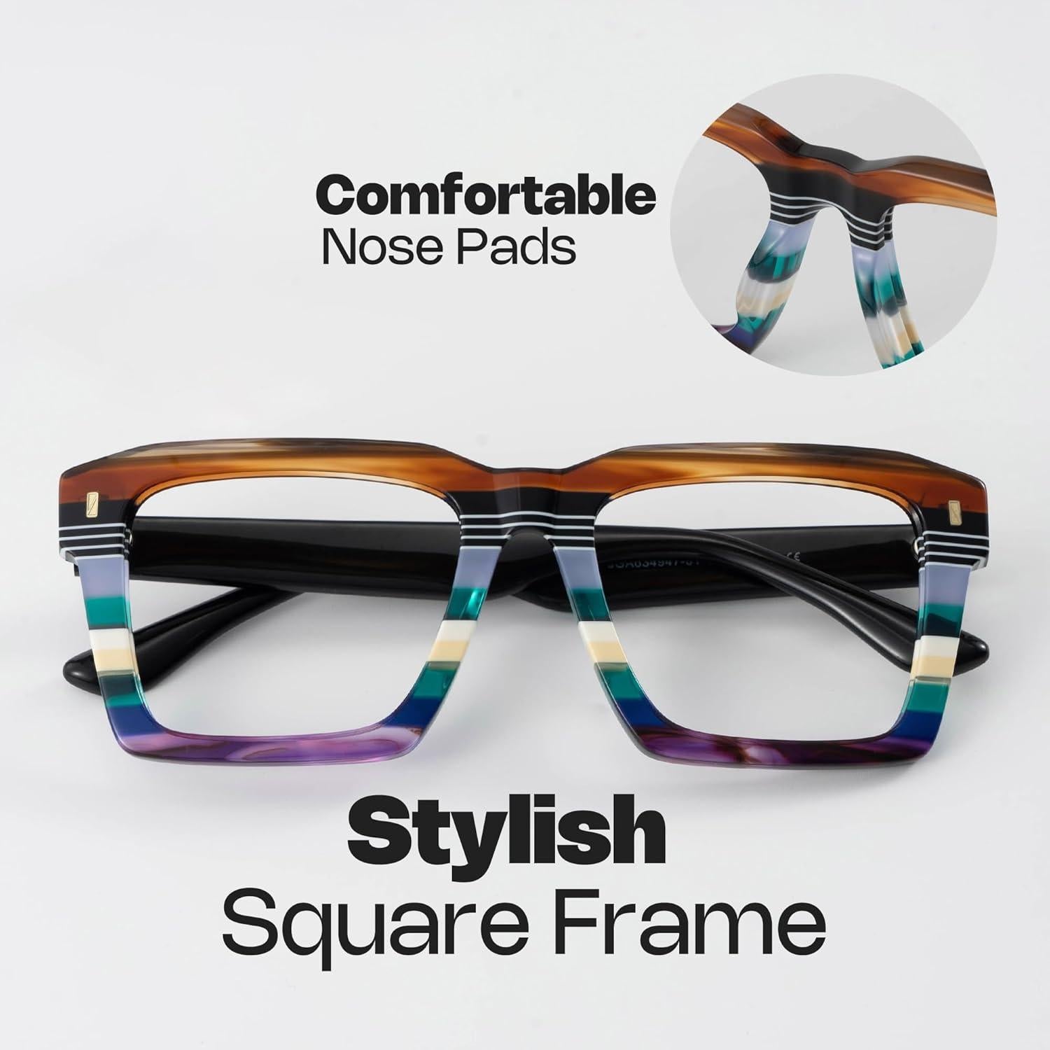 Montura de Gafas Cuadradas Zeelool ZJGA634947 para Hombres