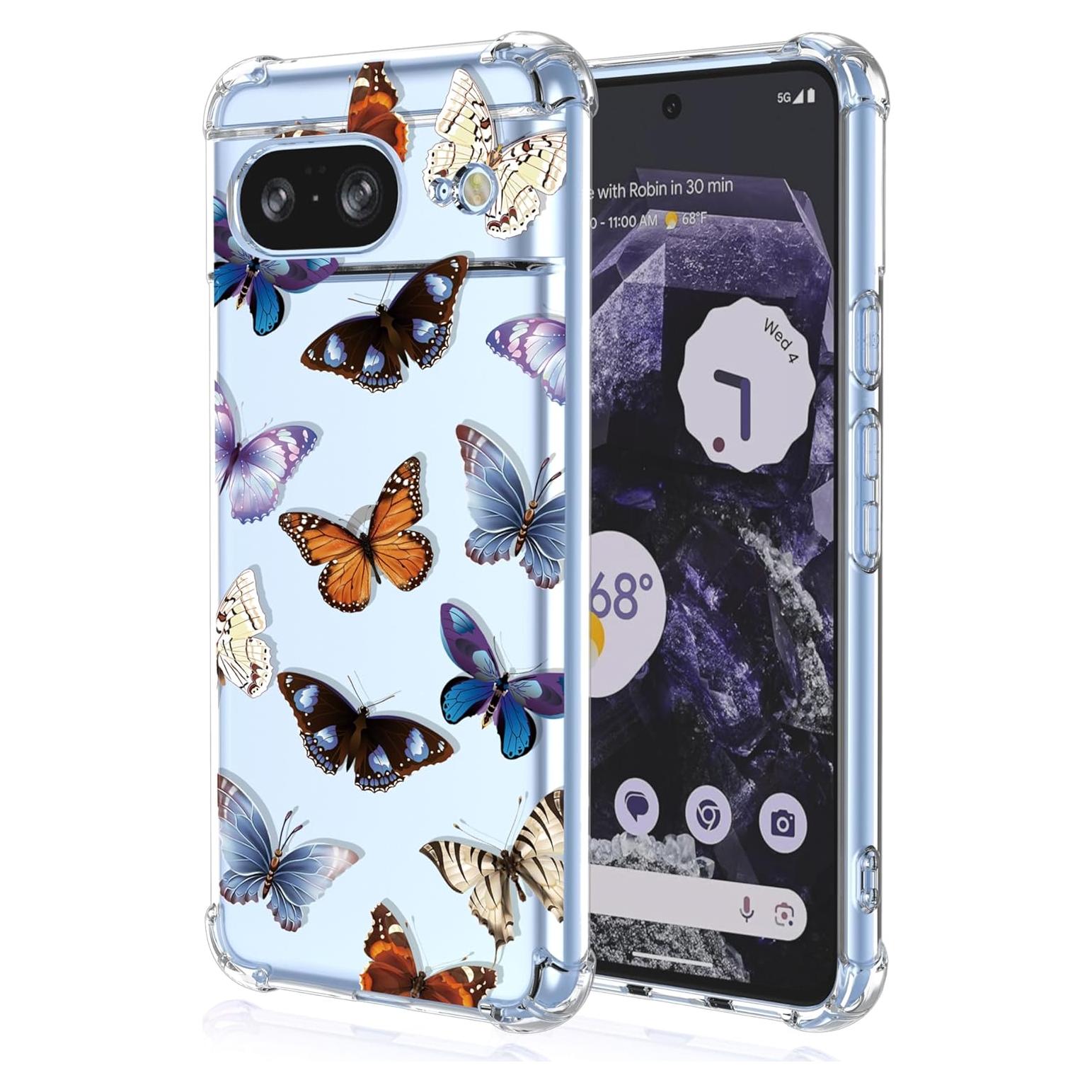 Funda TPU Google Pixel 8 con Patrón Flores y Mariposas