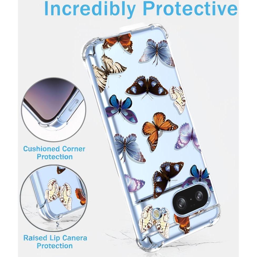 Funda TPU Google Pixel 8 con Patrón Flores y Mariposas