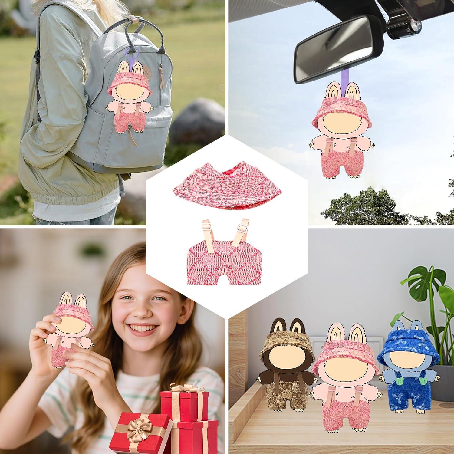 Conjunto de Ropa para Muñeca LABUBU 2 Piezas 17cm Rosa