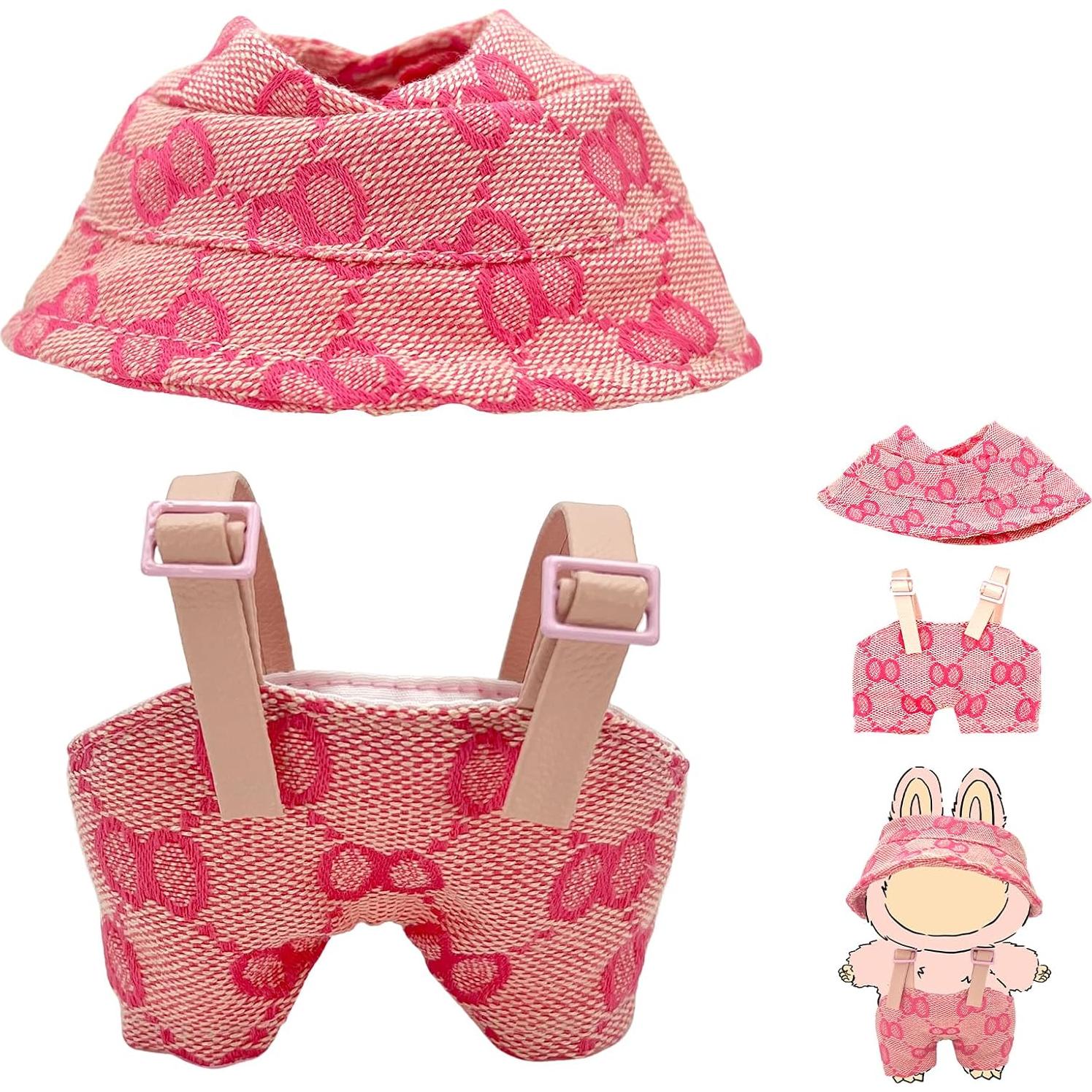 Conjunto de Ropa para Muñeca LABUBU 2 Piezas 17cm Rosa