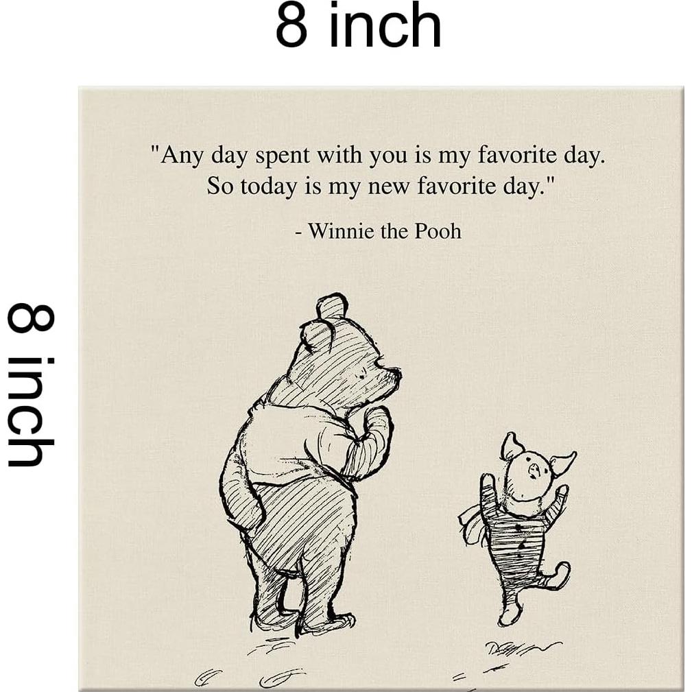 Cuadro Decorativo Winnie the Pooh 20x20 cm Lienzo Dolimifa