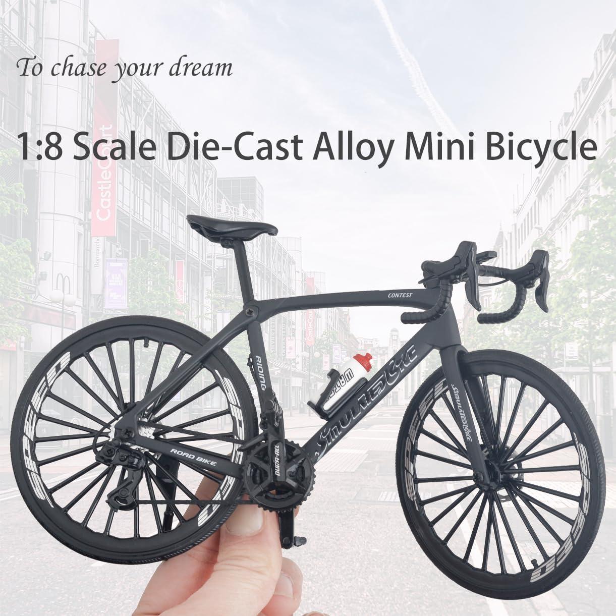 Bicicleta de Carretera Mini ZIYUE 1:8 Negro Decorativa