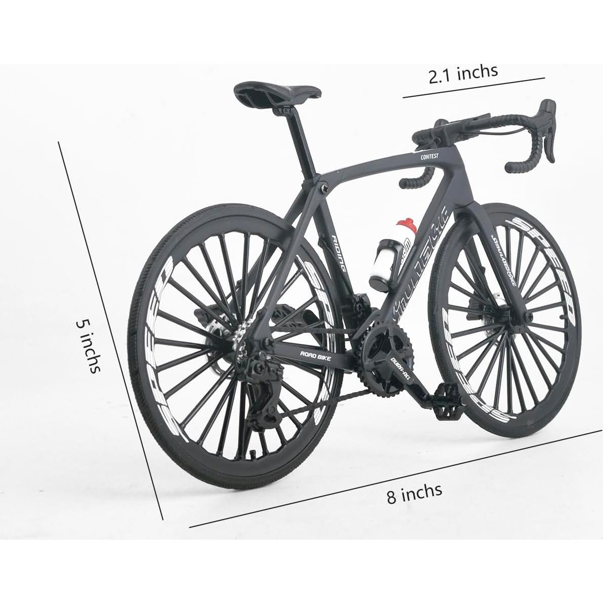 Bicicleta de Carretera Mini ZIYUE 1:8 Negro Decorativa