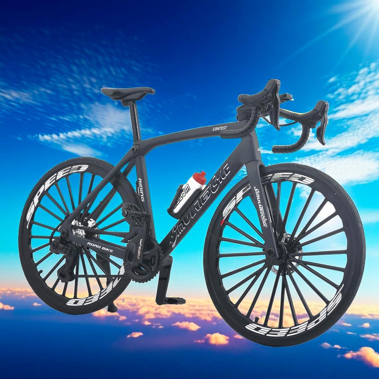 Bicicleta de Carretera Mini ZIYUE 1:8 Negro Decorativa