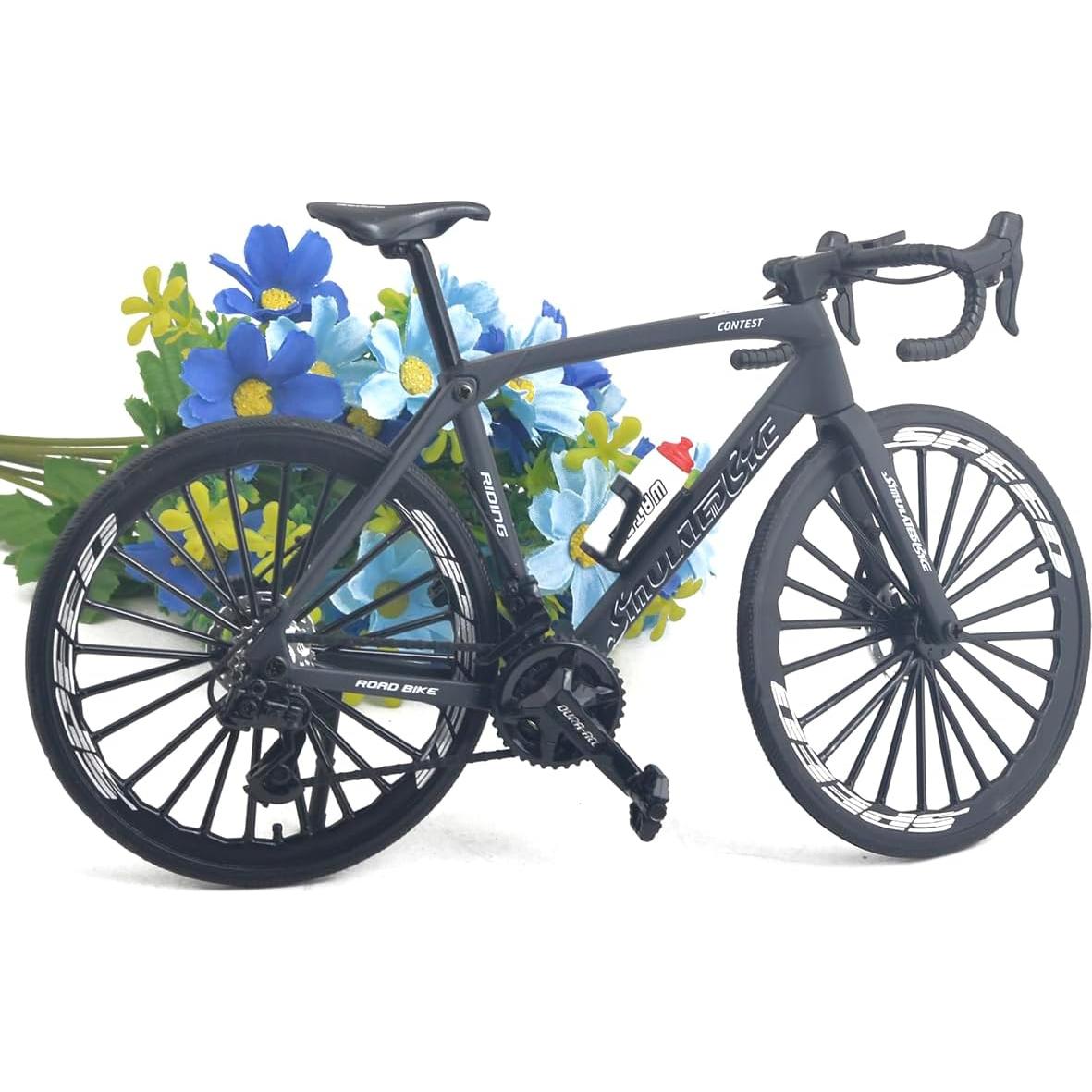 Bicicleta de Carretera Mini ZIYUE 1:8 Negro Decorativa