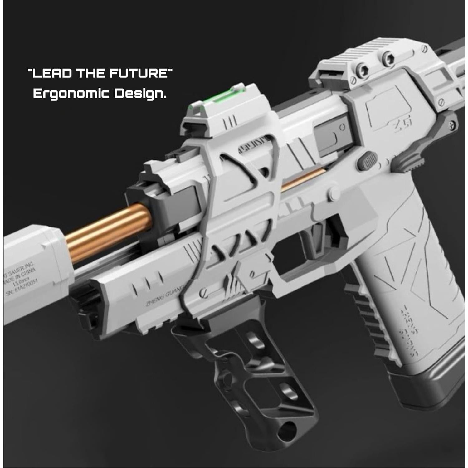 Blaster de Juguete Gecko 3.0+ PATAWF, Alcance 25m, Blanco