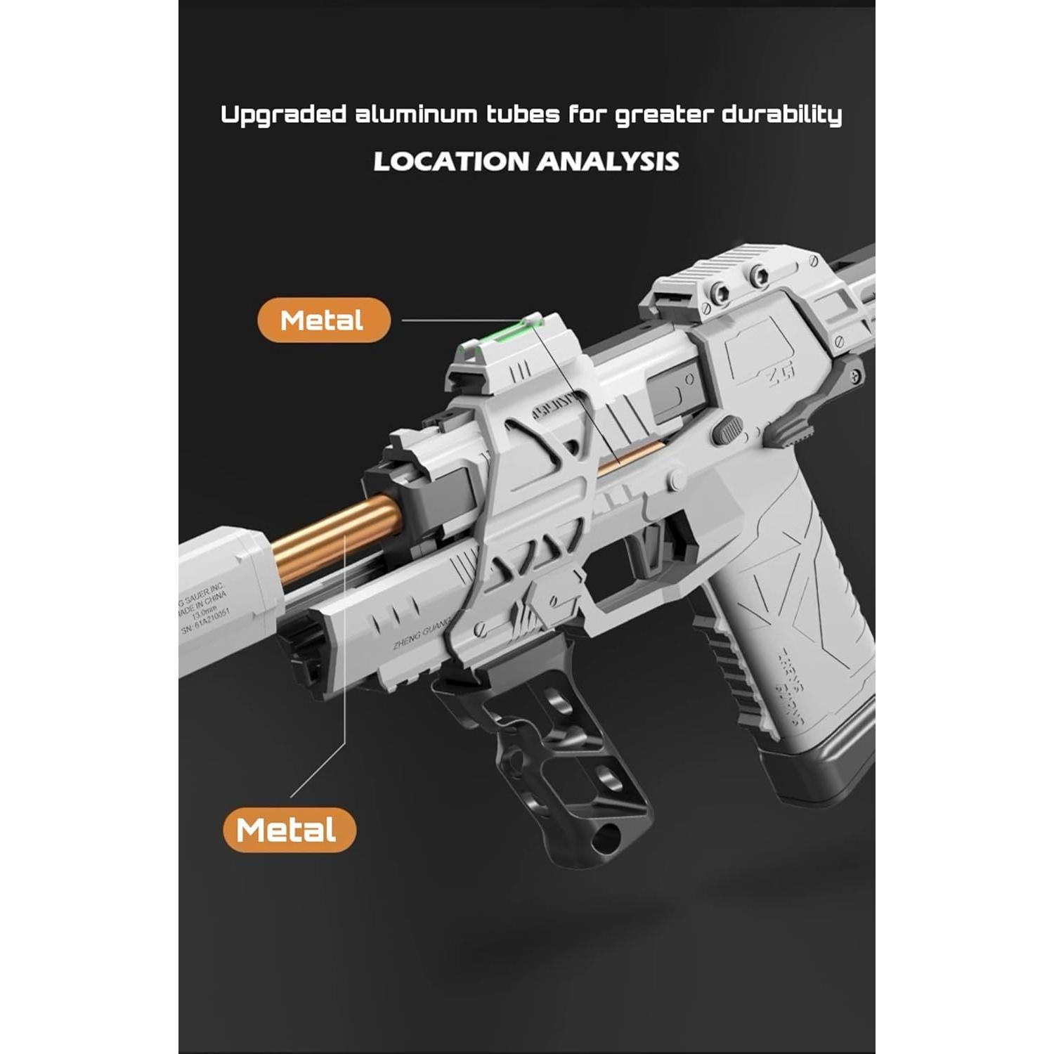 Blaster de Juguete Gecko 3.0+ PATAWF, Alcance 25m, Blanco