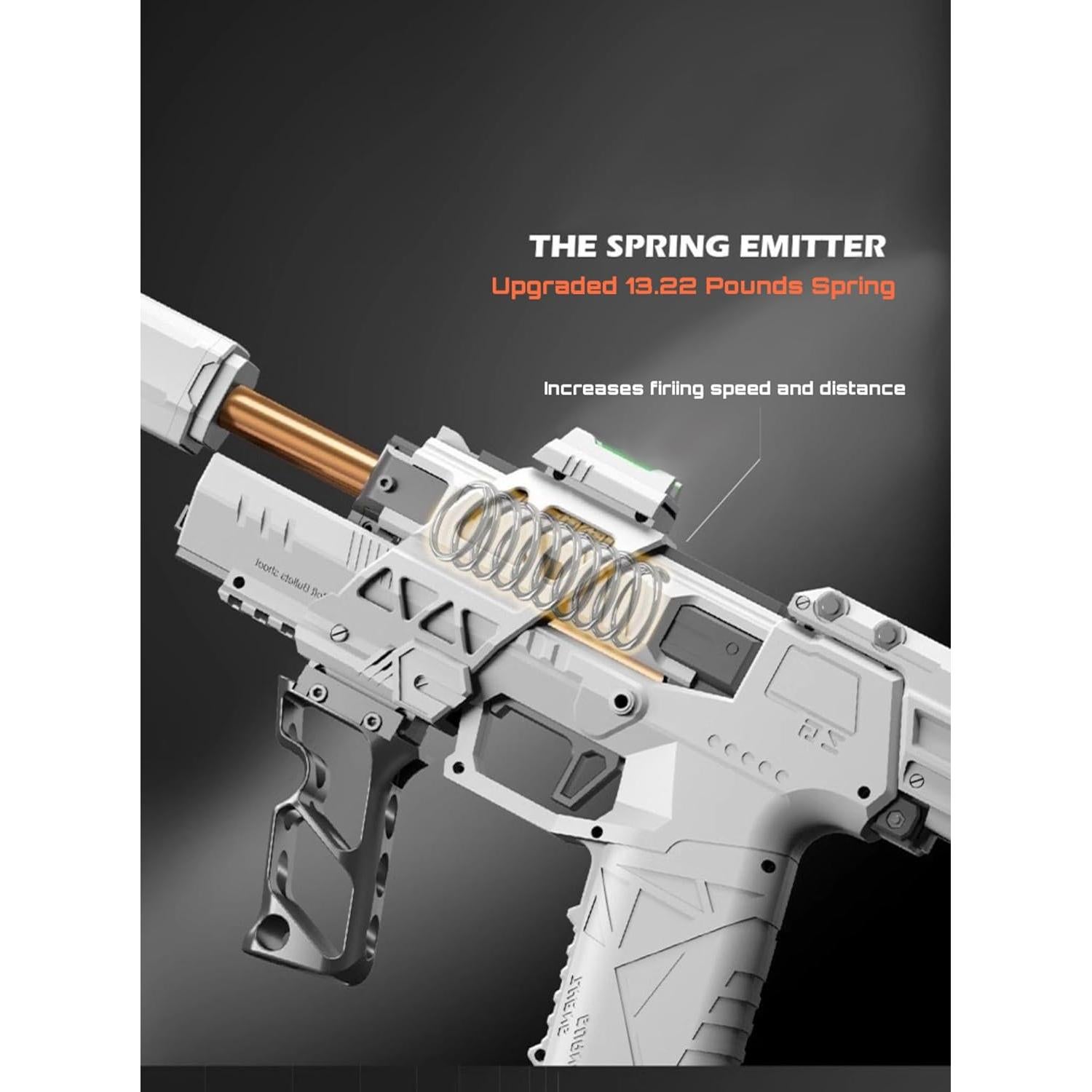 Blaster de Juguete Gecko 3.0+ PATAWF, Alcance 25m, Blanco