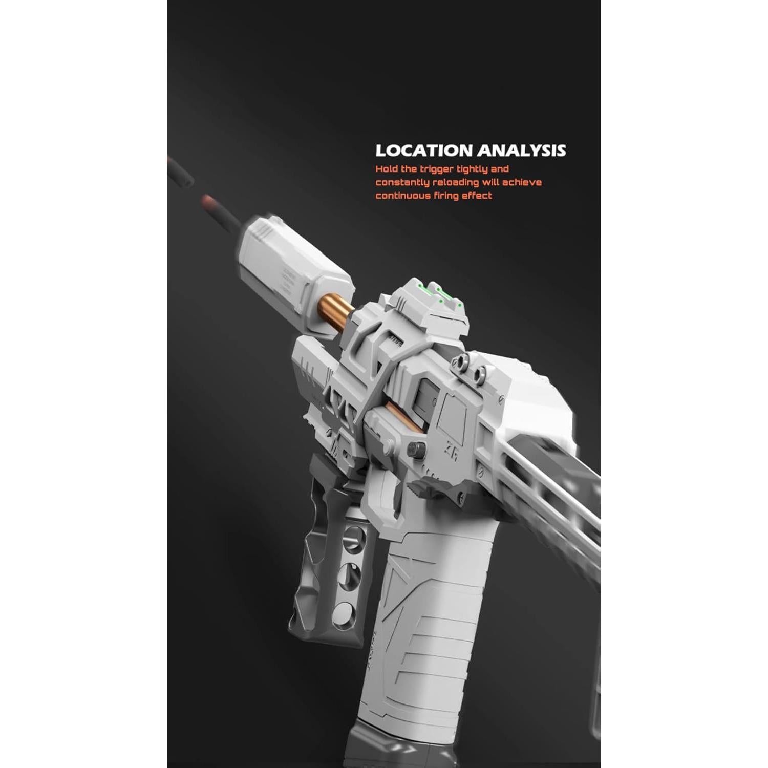 Blaster de Juguete Gecko 3.0+ PATAWF, Alcance 25m, Blanco