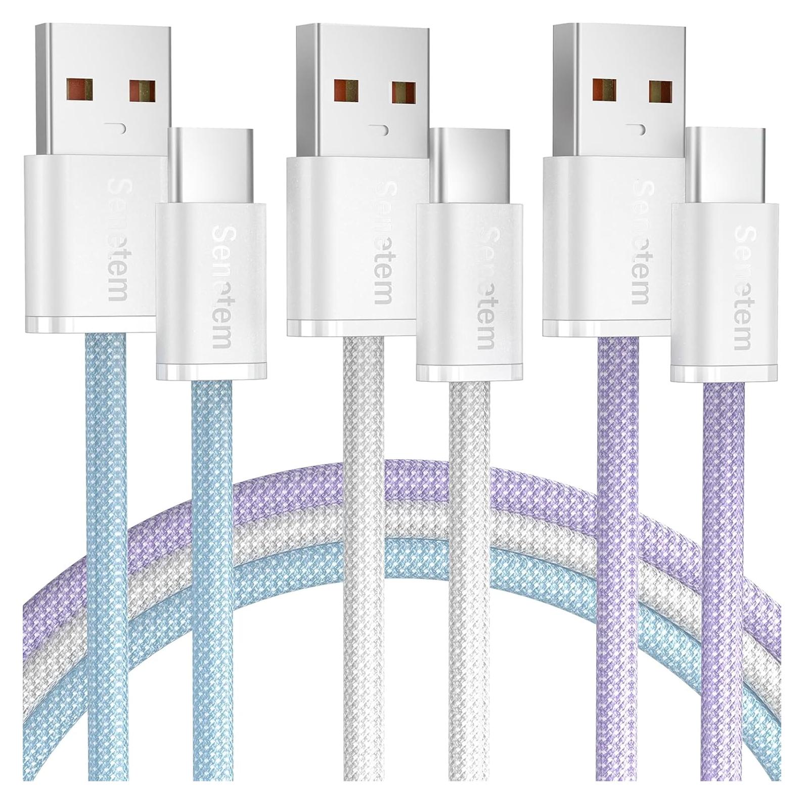 Cable USB C Senetem 3 Pack 0.91m Carga Rápida 3A