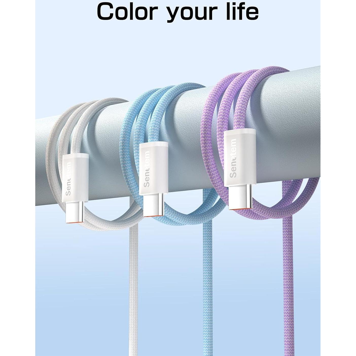 Cable USB C Senetem 3 Pack 0.91m Carga Rápida 3A