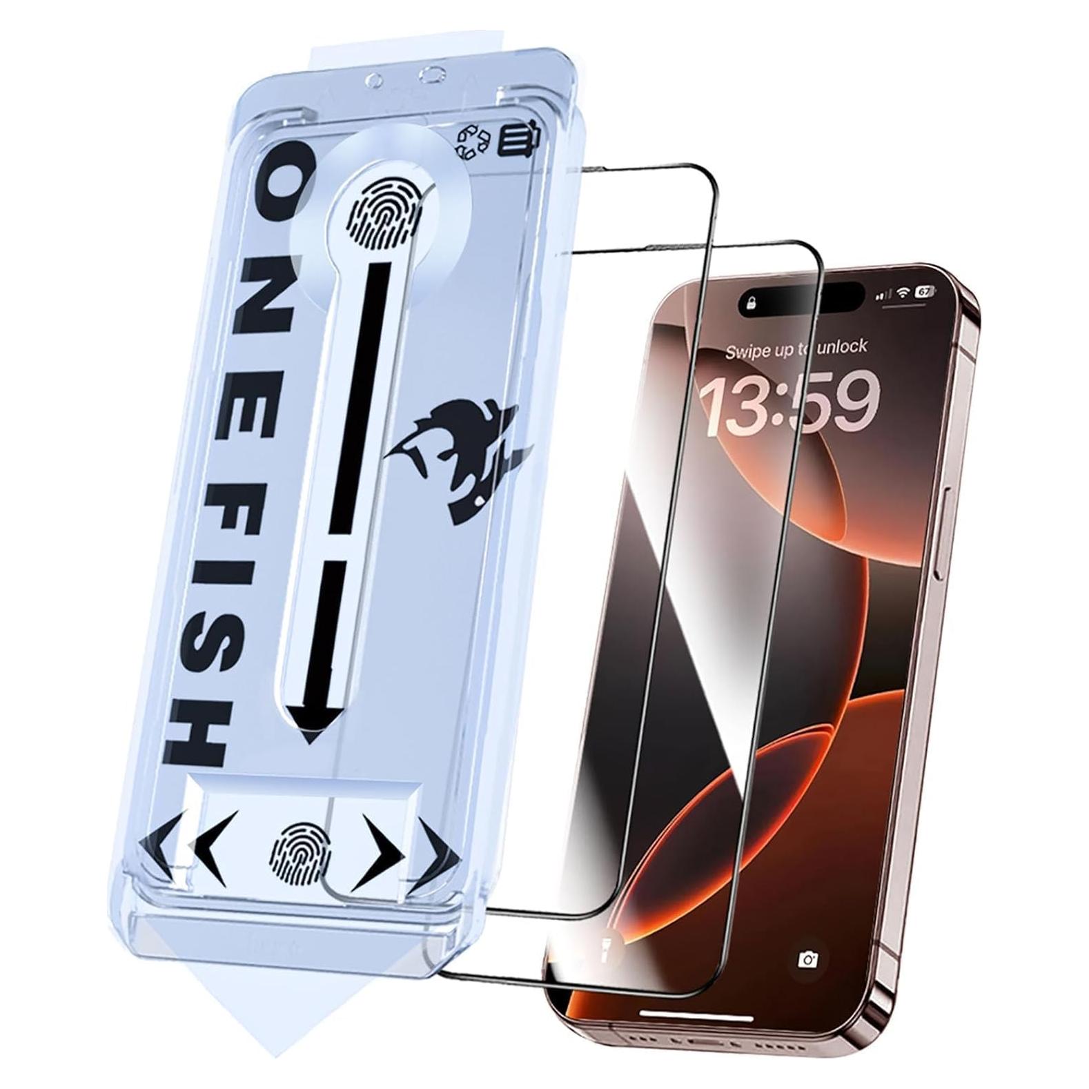 Protector de Pantalla de Vidrio OneFish para iPhone 16 9H