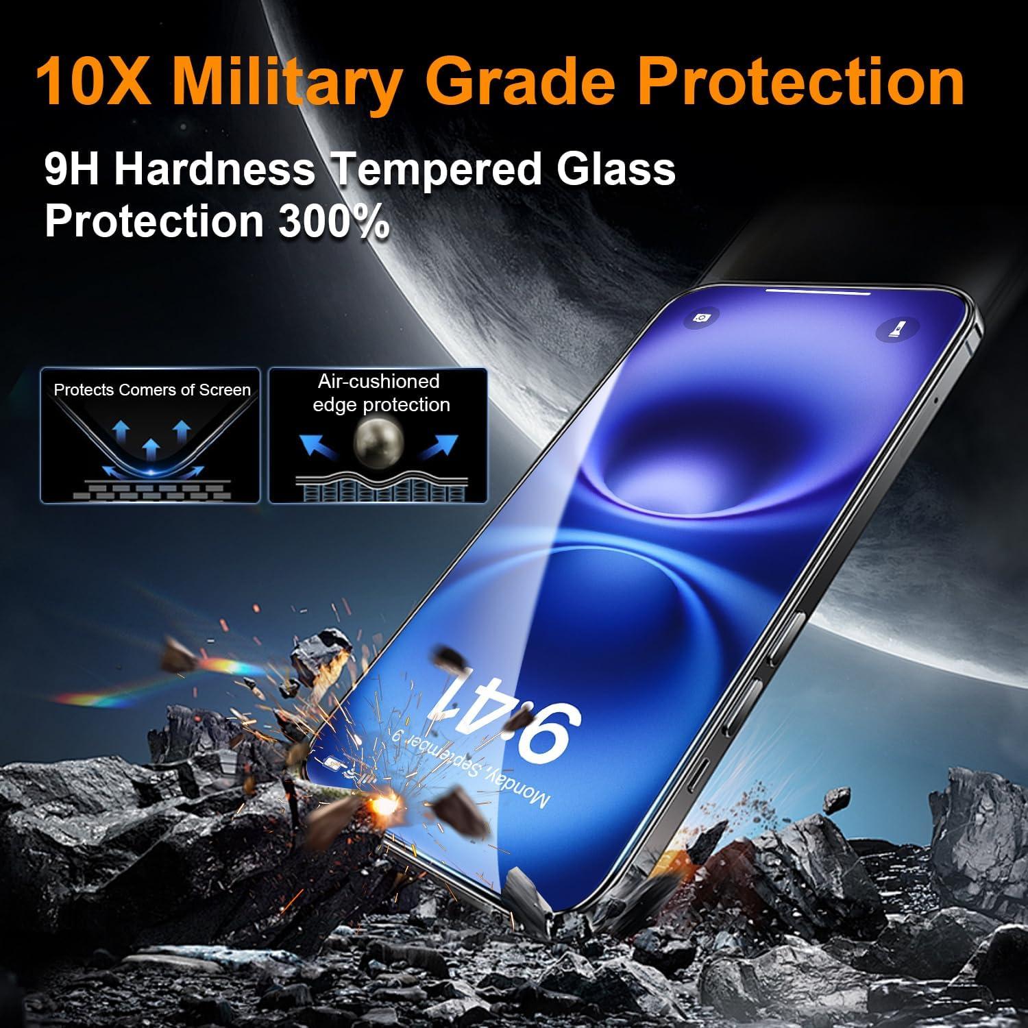 Protector de Pantalla de Vidrio OneFish para iPhone 16 9H