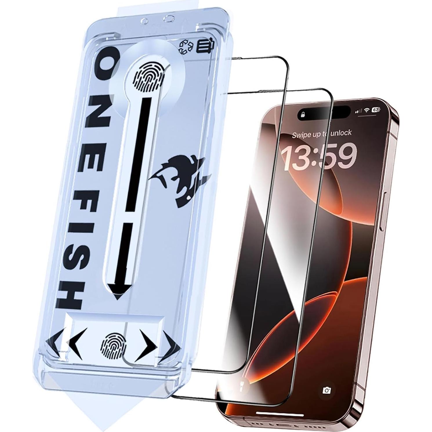 Protector de Pantalla de Vidrio OneFish para iPhone 16 9H