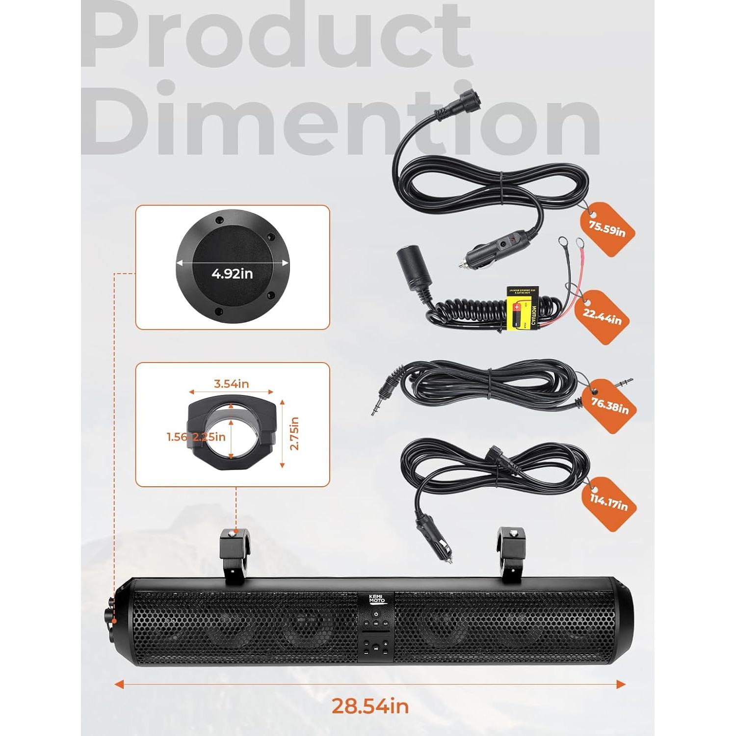 Barra de Sonido KEMIMOTO 71cm Bluetooth con RGB y Subwoofers