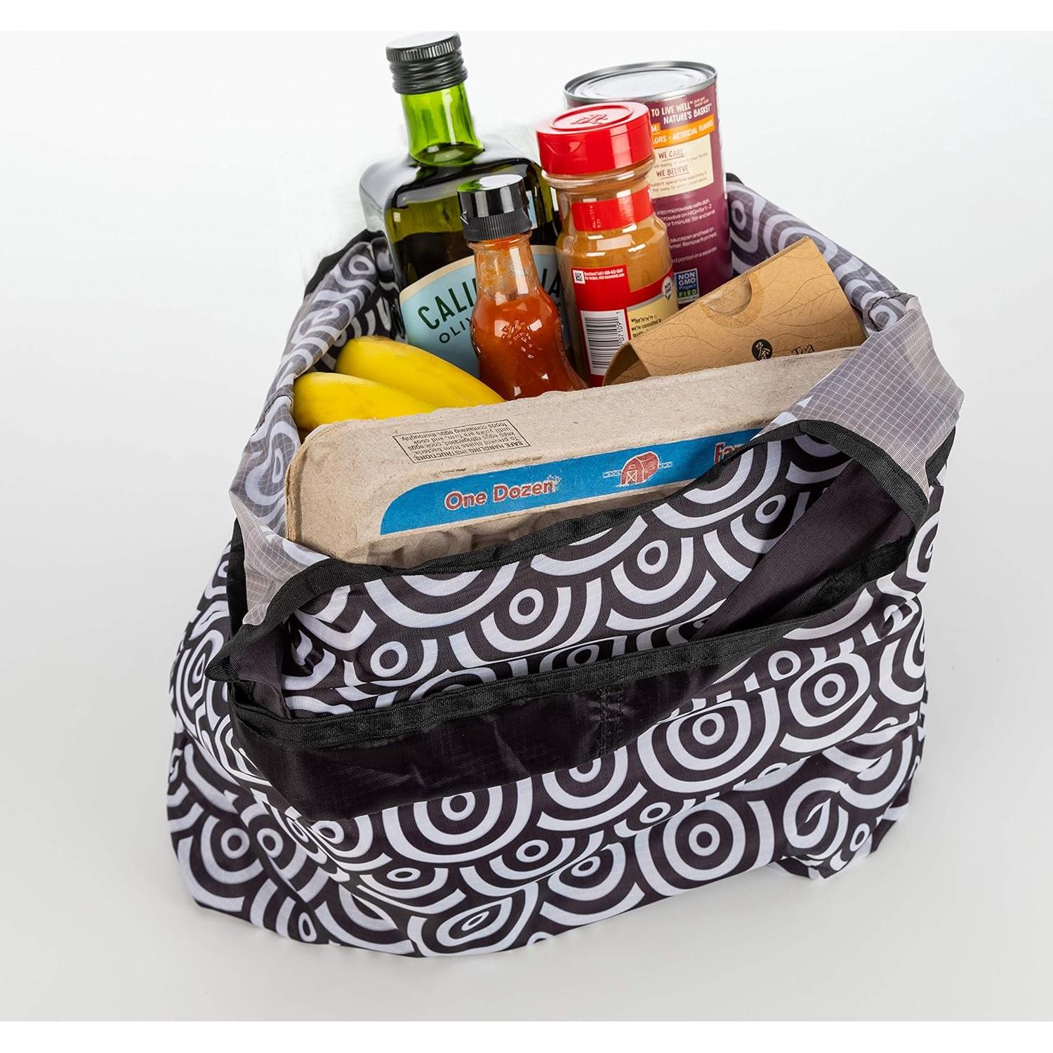 Bolsas de Compras Reutilizables O-WITZ - 3 Piezas, Negro y Blanco