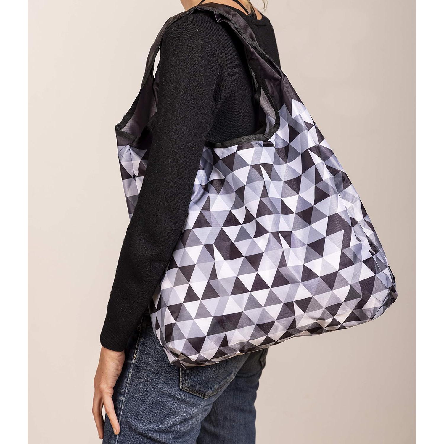 Bolsas de Compras Reutilizables O-WITZ - 3 Piezas, Negro y Blanco