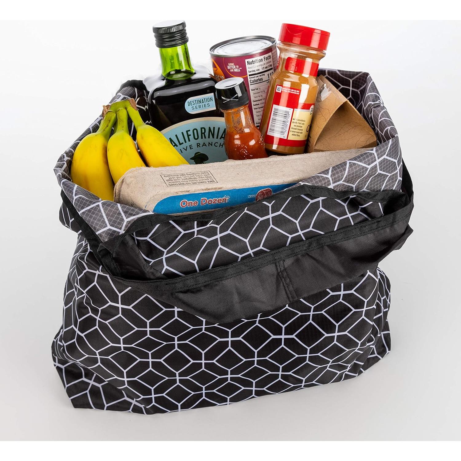 Bolsas de Compras Reutilizables O-WITZ - 3 Piezas, Negro y Blanco