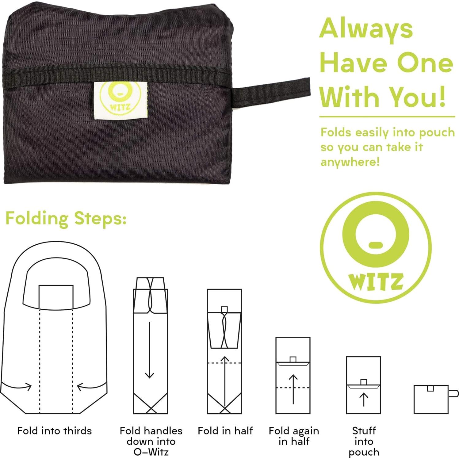 Bolsas de Compras Reutilizables O-WITZ - 3 Piezas, Negro y Blanco