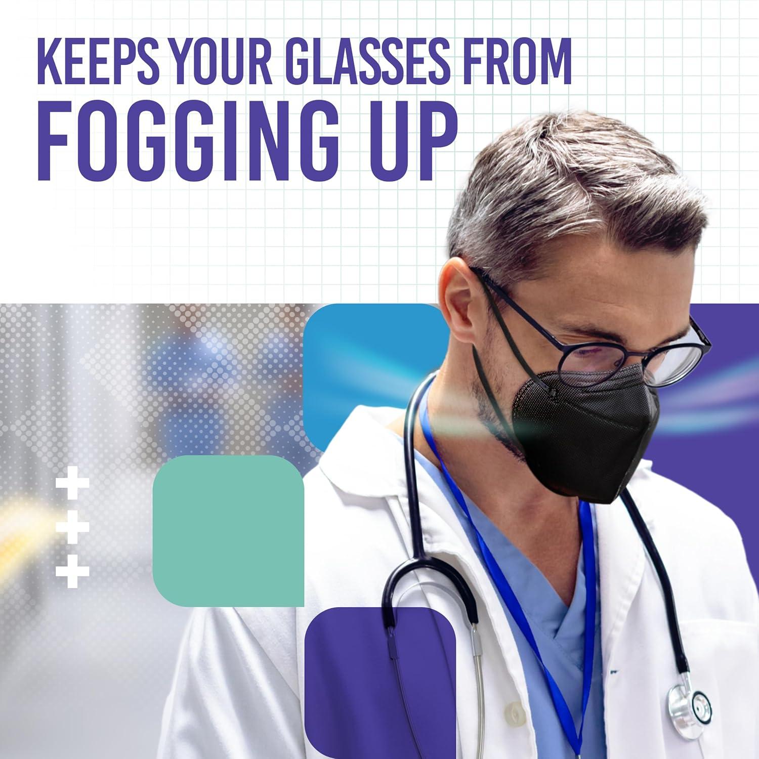 Mascarillas desechables KN95 Medtecs 50 unidades - Negro